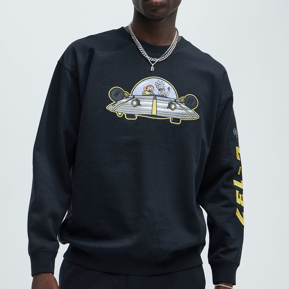 Rick & Morty Black Graphic Sweatshirt men’s - Picture 3 of 11